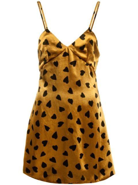 all-over heart-print dress by SAINT LAURENT