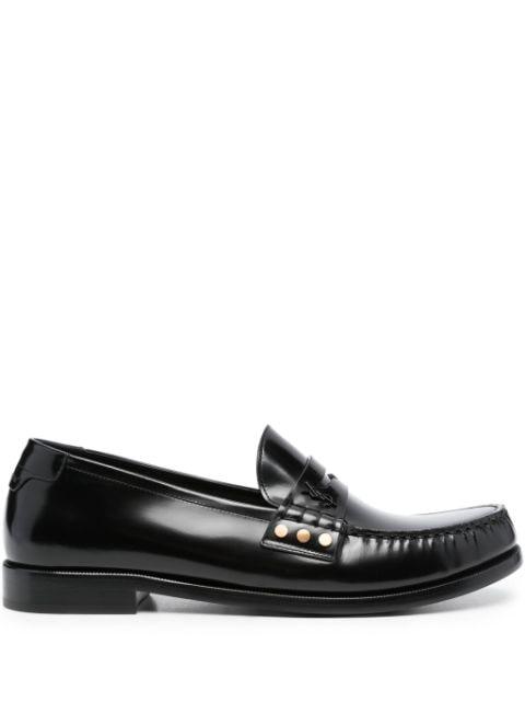 almond-toe leather loafers by SAINT LAURENT
