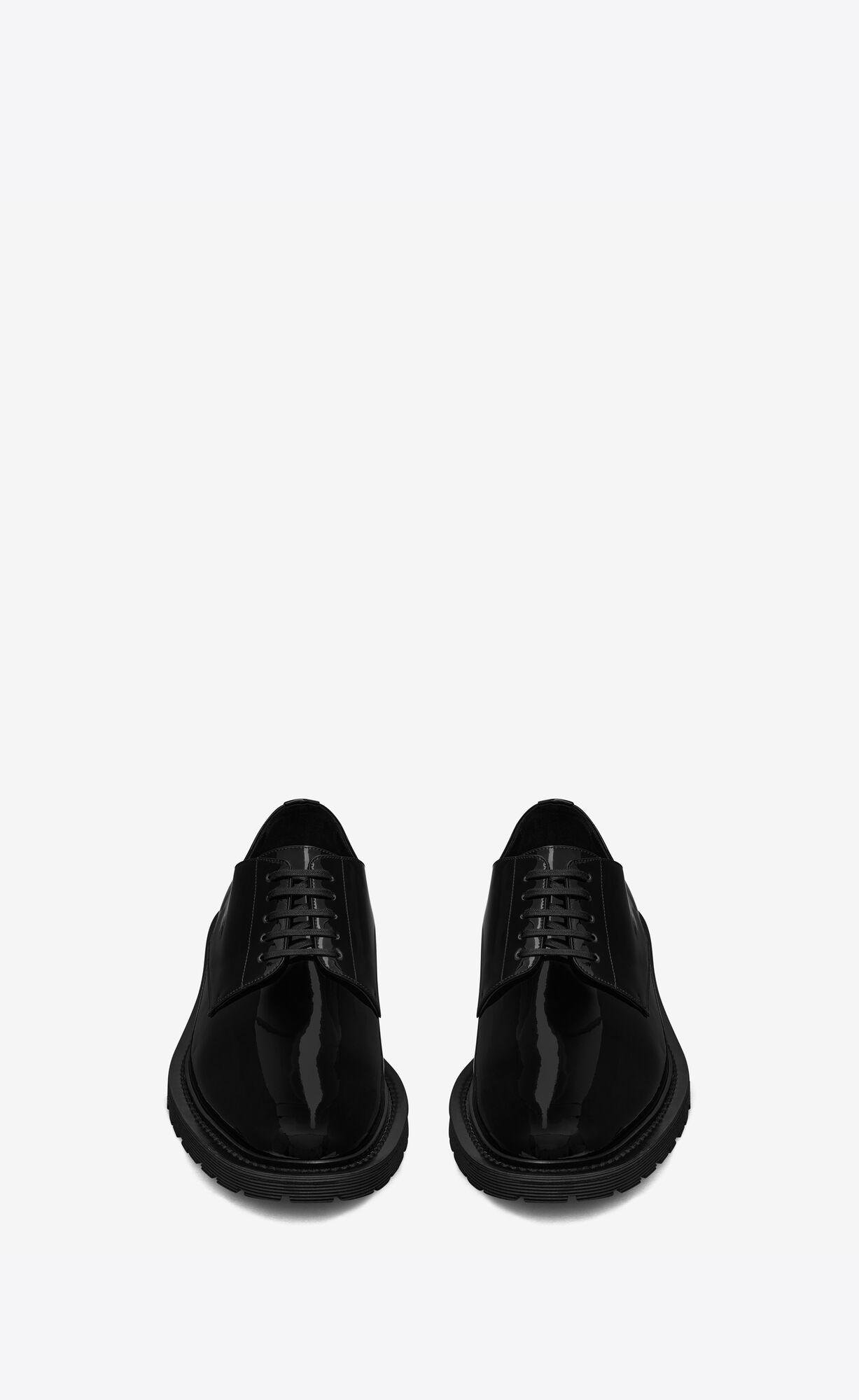 army derbies in patent leather by SAINT LAURENT