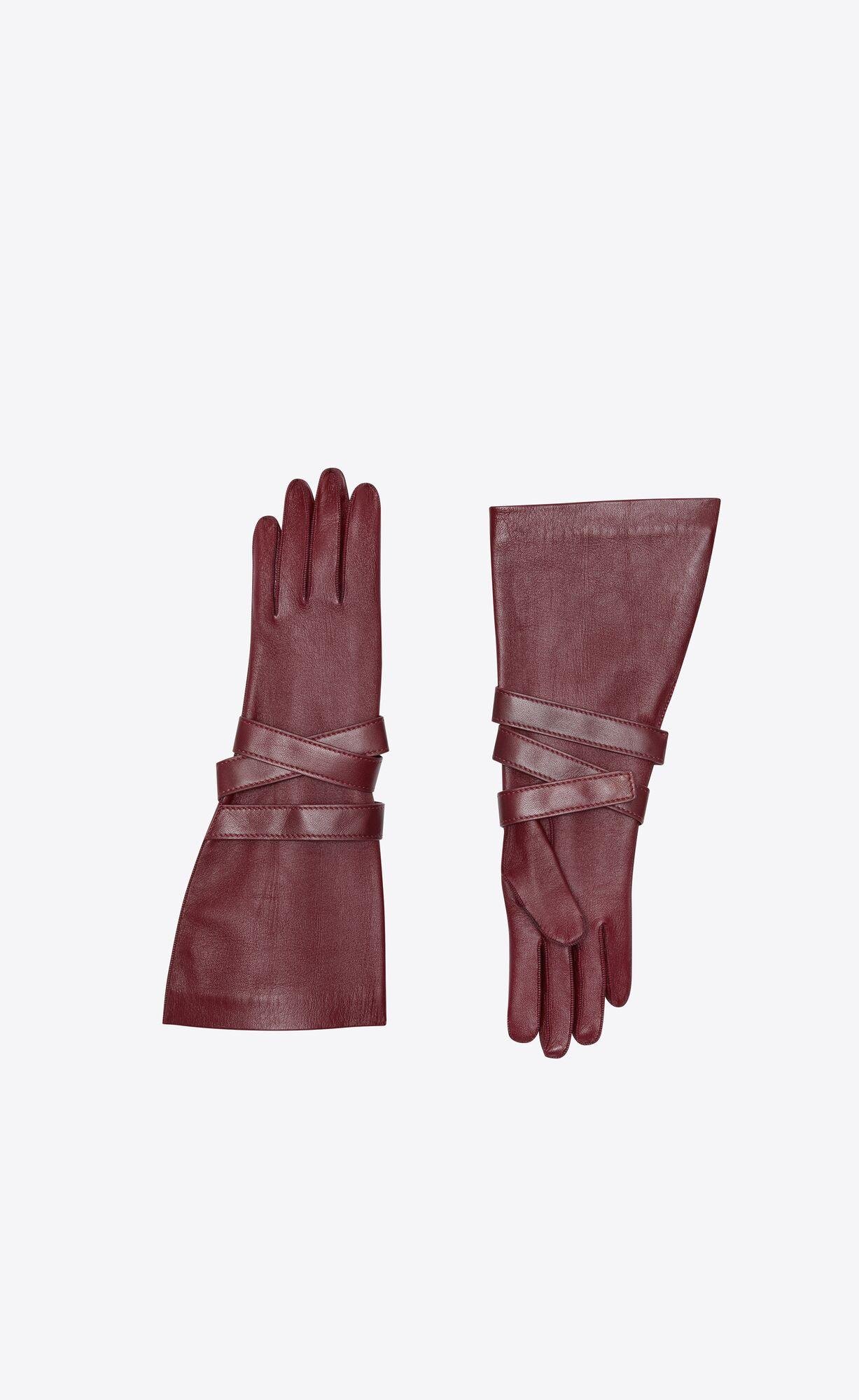 aviator gloves in leather by SAINT LAURENT