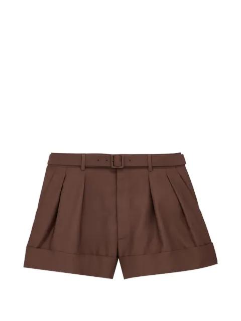 belted-detail pleat-detail shorts by SAINT LAURENT