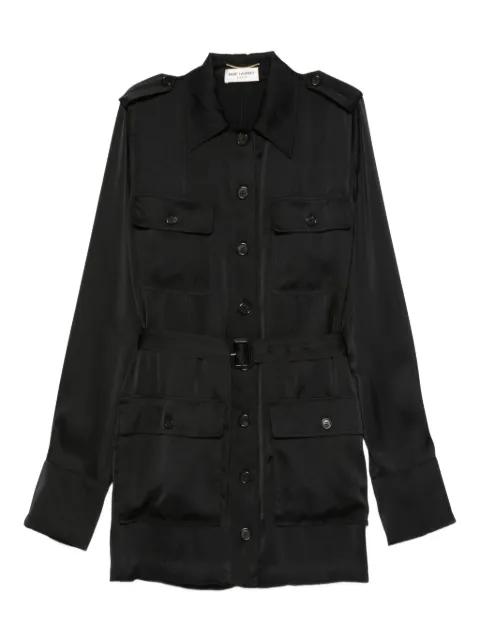 belted flap-pocket shirt dress by SAINT LAURENT