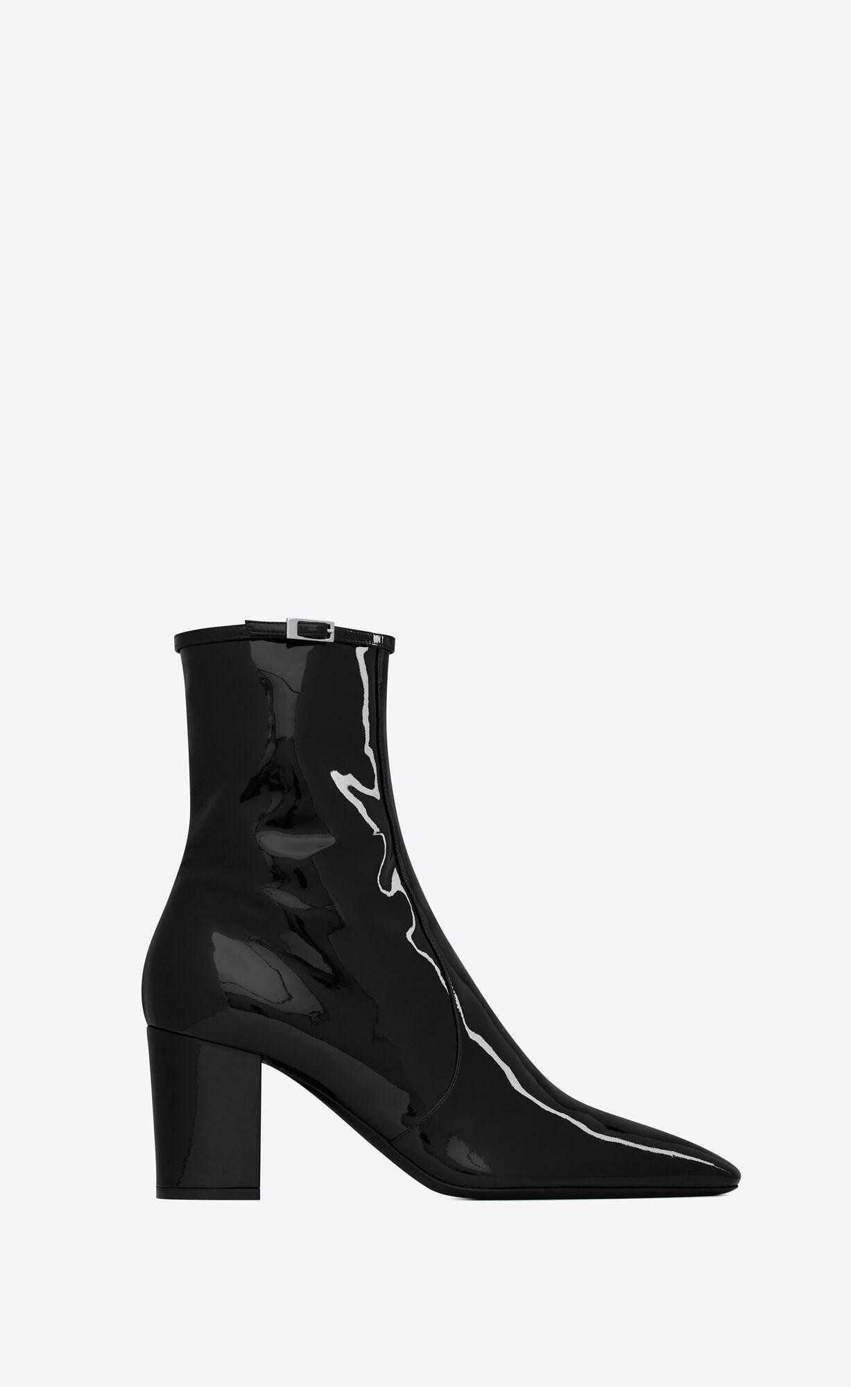 betty booties in patent leather by SAINT LAURENT