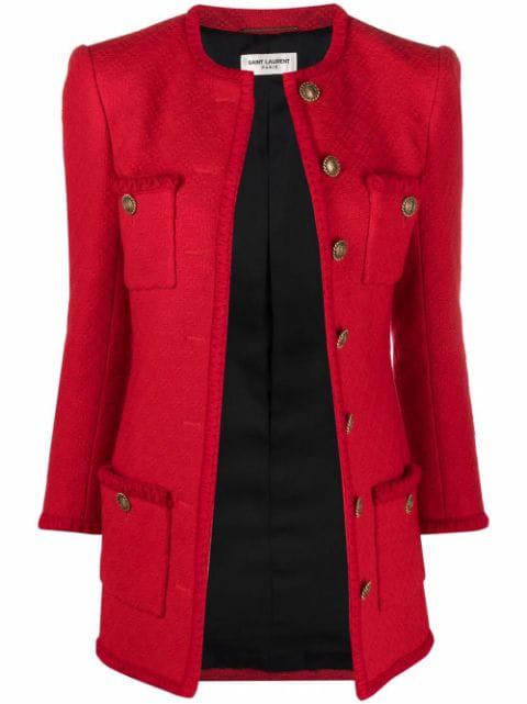button-fastening single-breasted coat by SAINT LAURENT