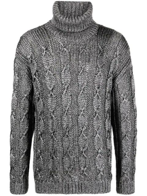 cable-knit roll neck jumper by SAINT LAURENT
