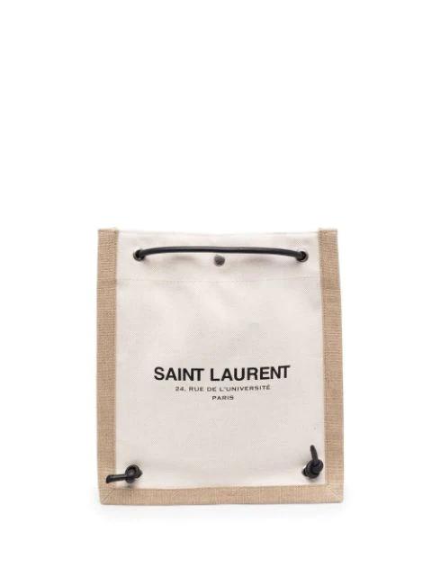 canvas drawstring backpack by SAINT LAURENT