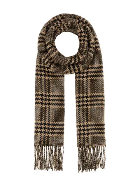 check-pattern fringed scarf by SAINT LAURENT