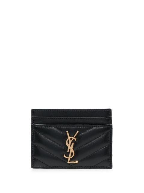chevron-quilted leather cardholder by SAINT LAURENT