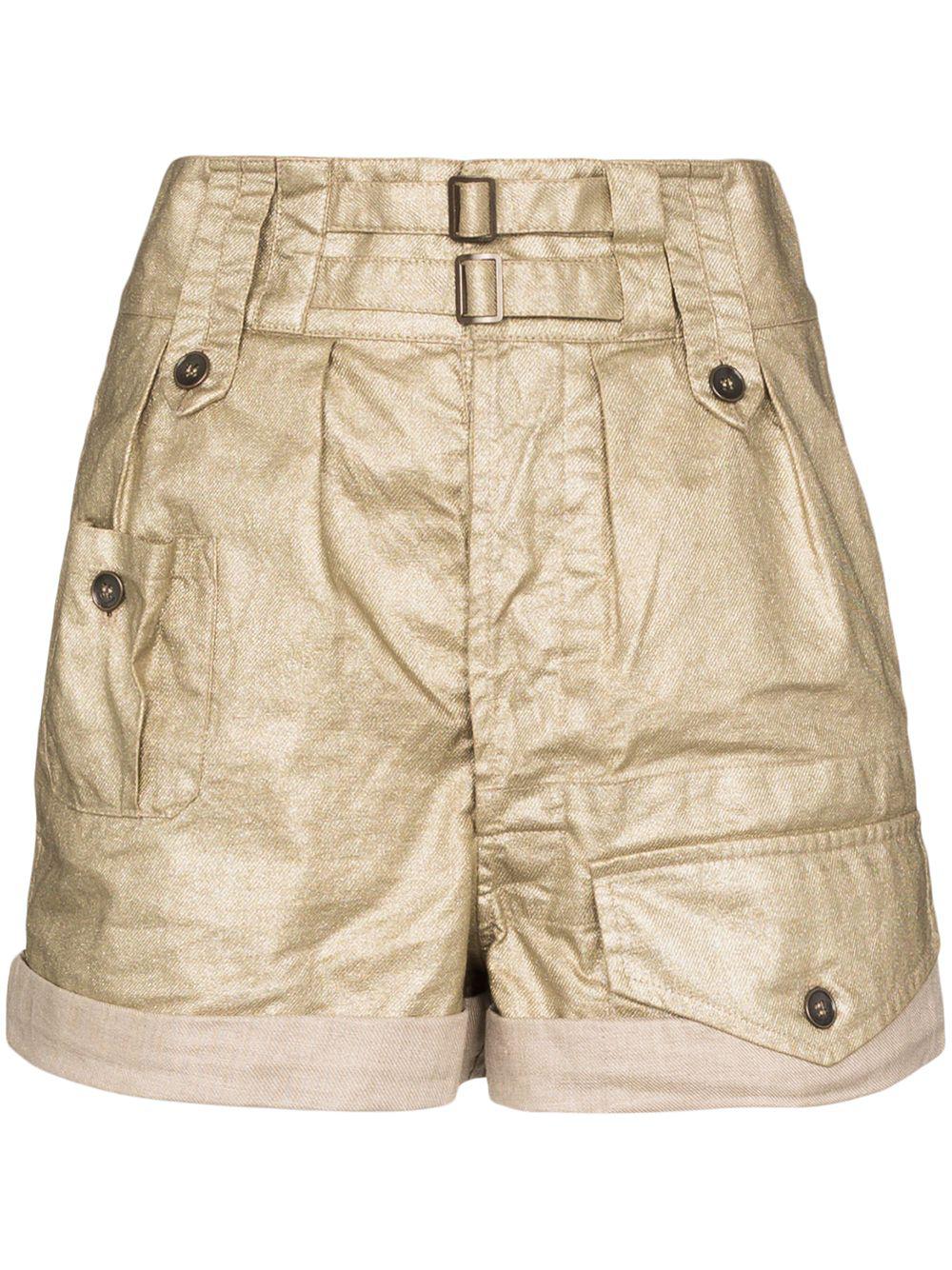 coated linen shorts by SAINT LAURENT
