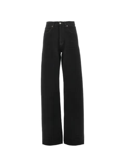 contrast-stitch wide-leg jeans by SAINT LAURENT