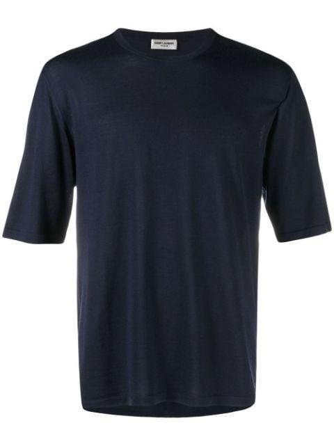 crew-neck wool-cashmere T-shirt by SAINT LAURENT