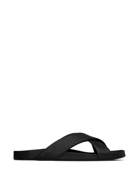 criss-cross leather flat sandals by SAINT LAURENT