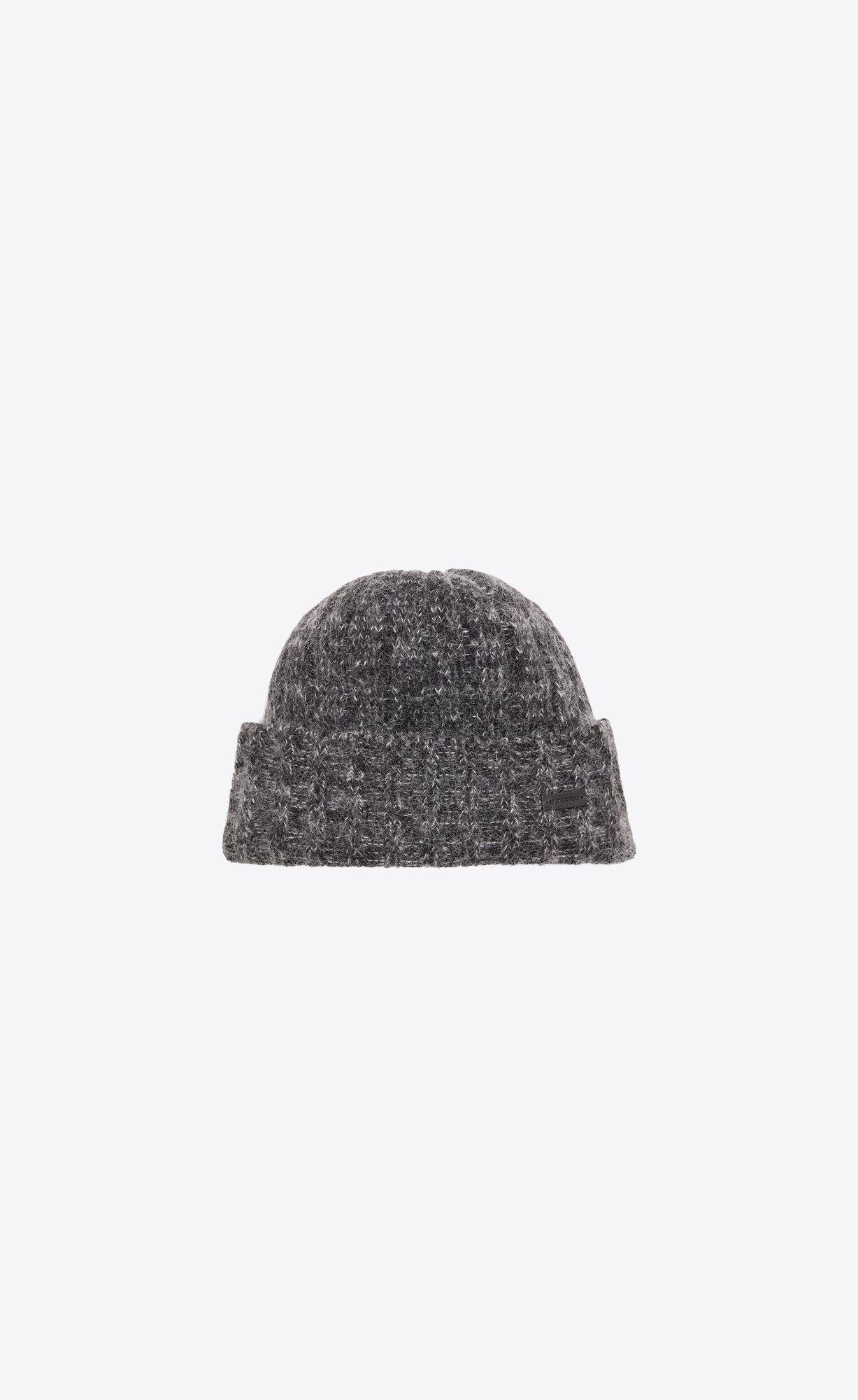 cuffed beanie in wool and mohair by SAINT LAURENT