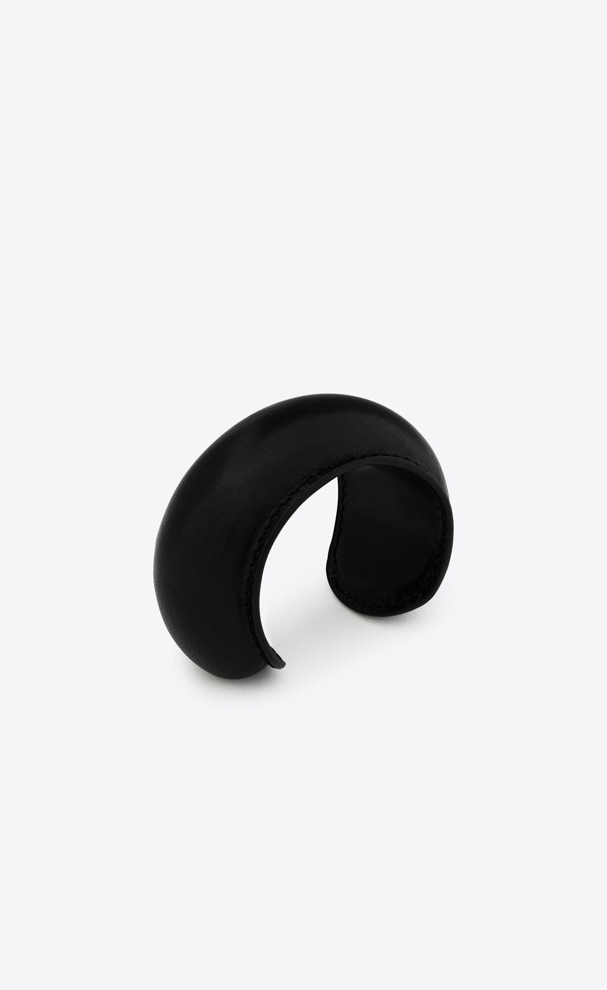 cushion cuff in leather by SAINT LAURENT