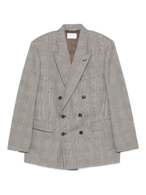 double-breasted check jacket by SAINT LAURENT