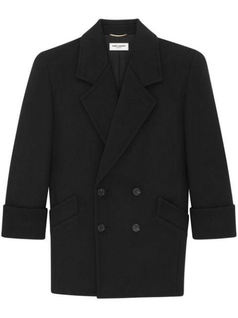 double-breasted wool coat by SAINT LAURENT
