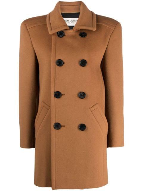 double-breasted wool coat by SAINT LAURENT