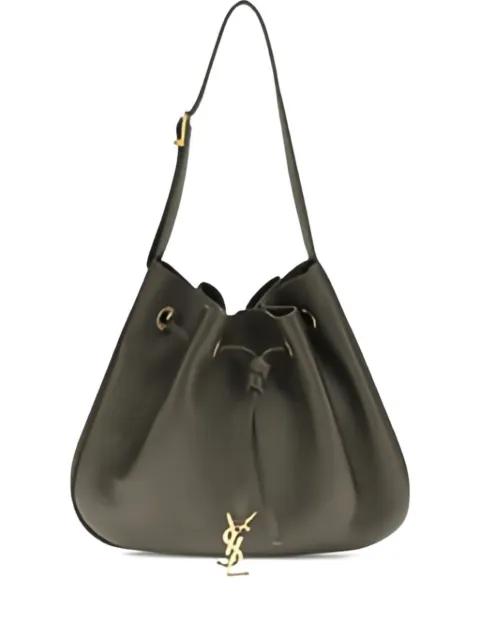 drawstring leather shoulder bag by SAINT LAURENT