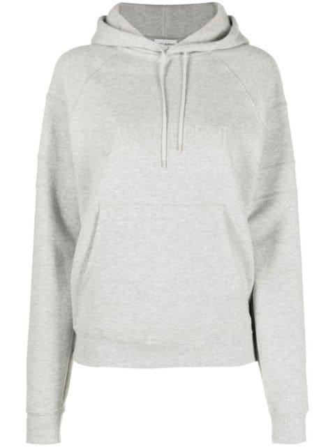 embroidered-logo cotton hoodie by SAINT LAURENT