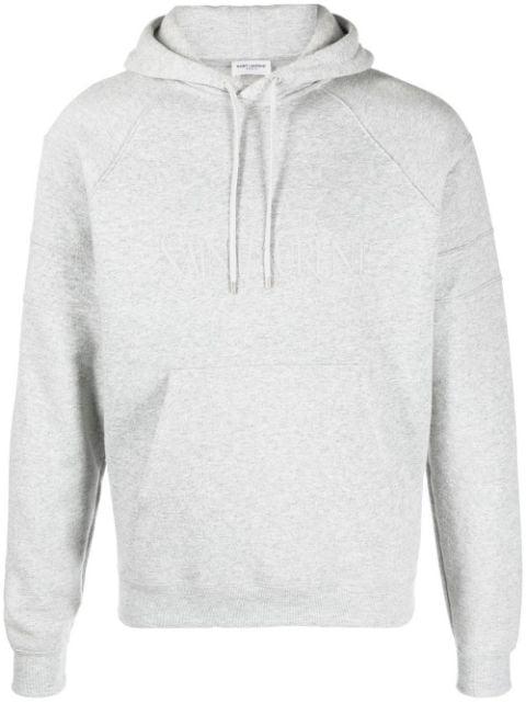 embroidered-logo cotton hoodie by SAINT LAURENT