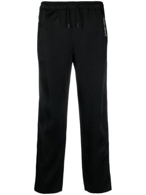 embroidered-logo striped track pants by SAINT LAURENT