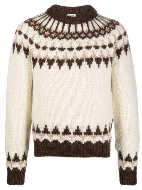 fair isle-style knitted sweater by SAINT LAURENT