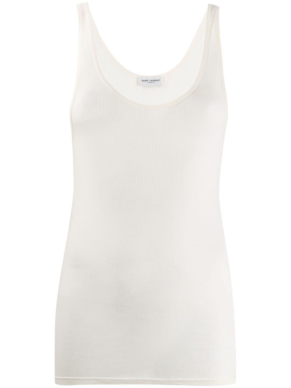 fine-ribbed semi-sheer tank top by SAINT LAURENT