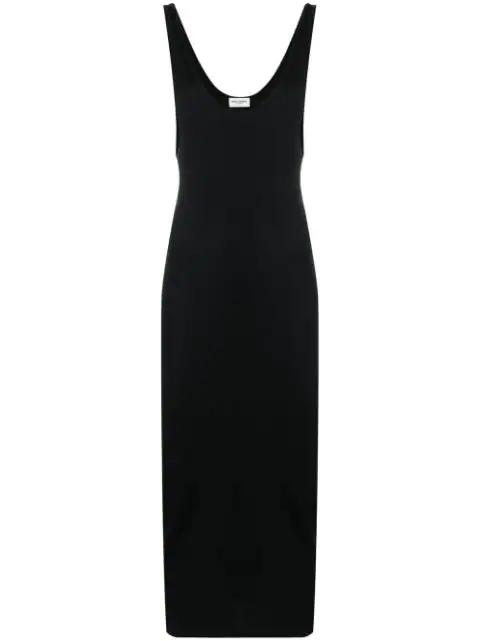 fine-ribbed slip dress by SAINT LAURENT