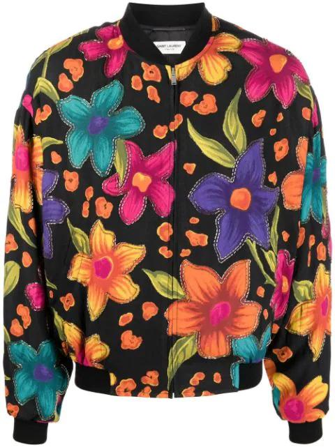 floral-print bomber jacket by SAINT LAURENT