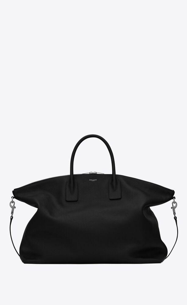 giant bowling bag in soft grained leather by SAINT LAURENT