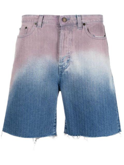 gradient denim shorts by SAINT LAURENT