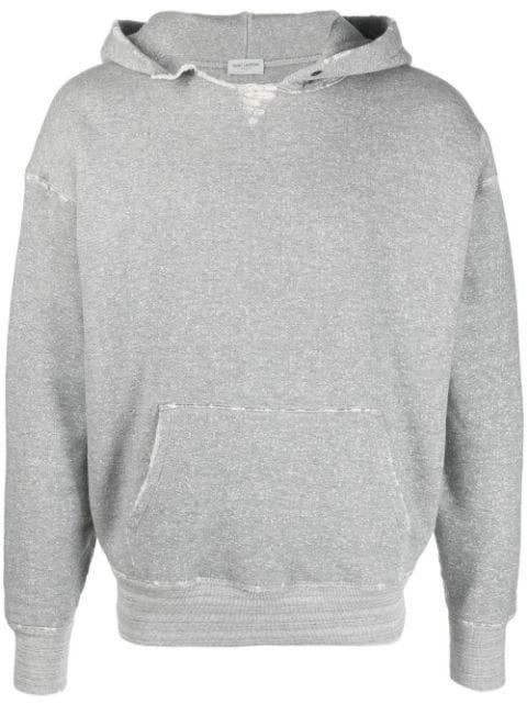 grunge cotton-jersey hoodie by SAINT LAURENT