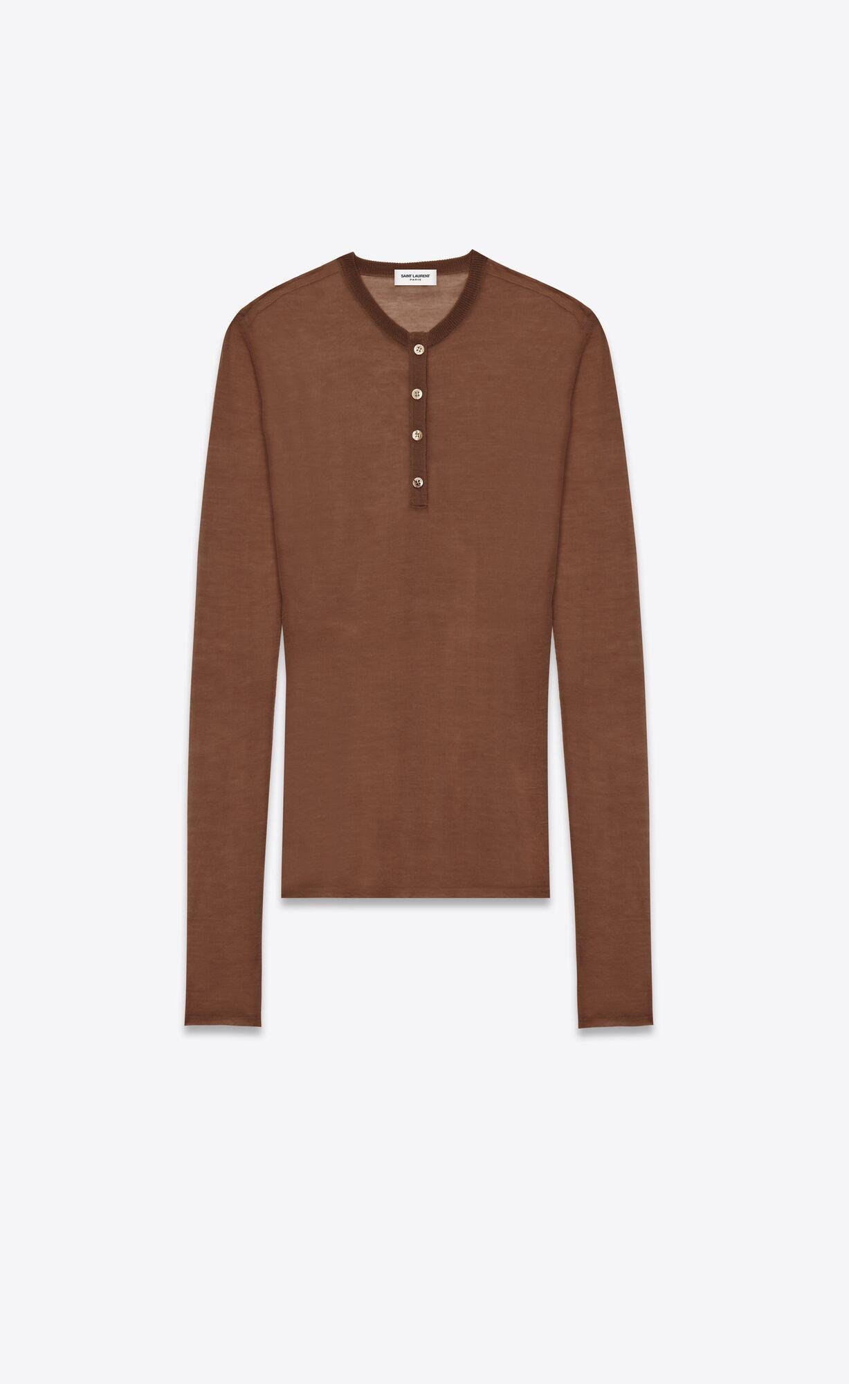 henley shirt in knit by SAINT LAURENT