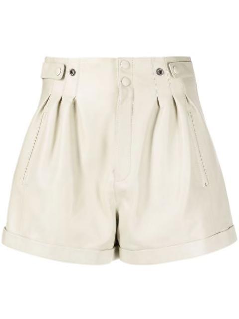 high-waisted leather shorts by SAINT LAURENT