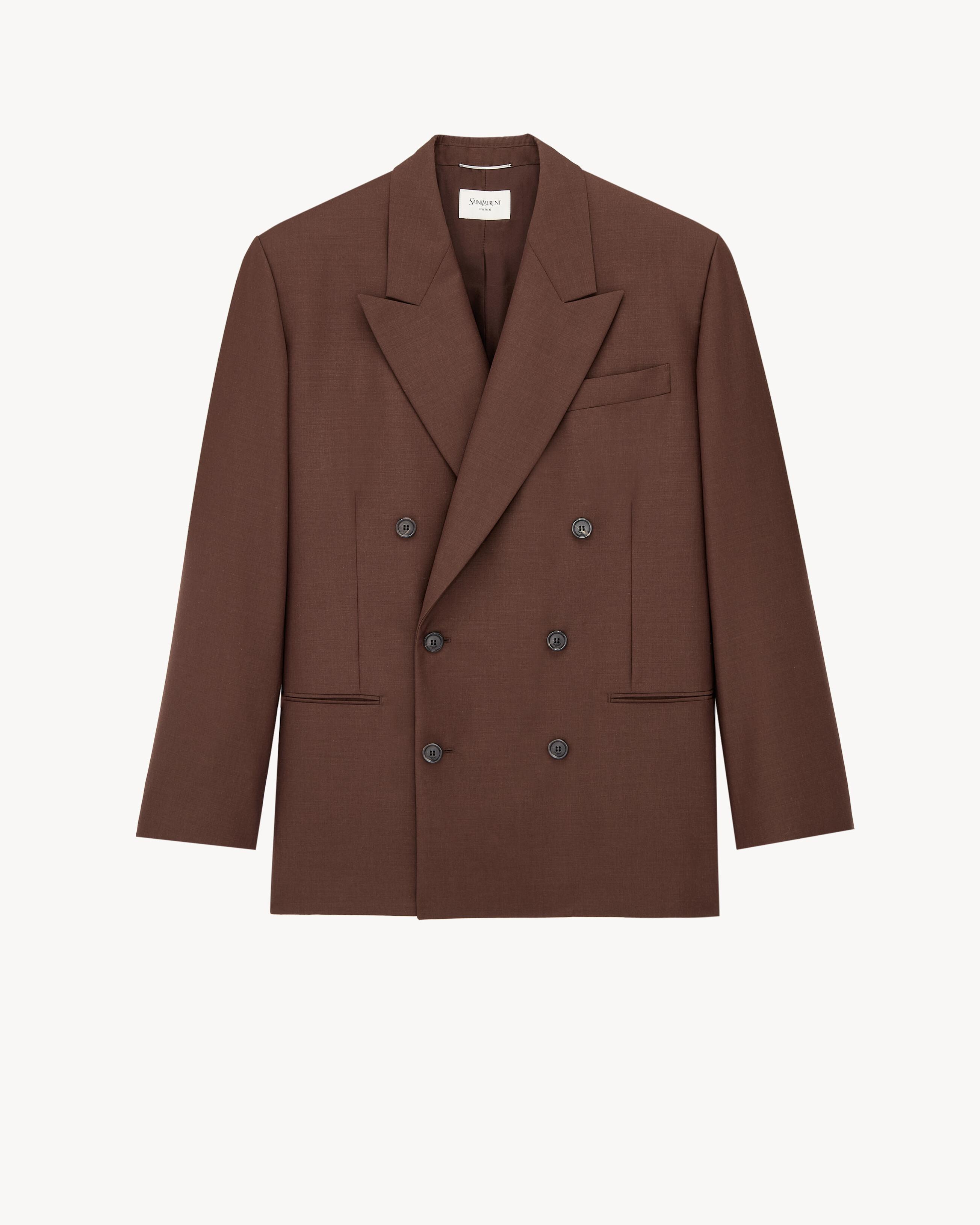jacket in wool and mohair canvas by SAINT LAURENT