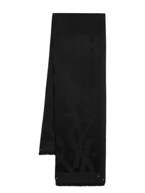 jacquard-logo wool scarf by SAINT LAURENT