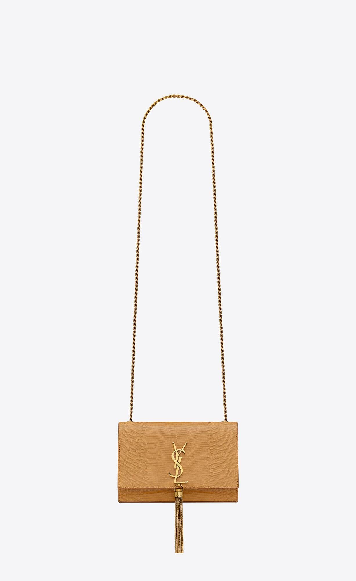 kate small with tassel in shiny lizard by SAINT LAURENT