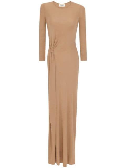 knot-detail maxi dress by SAINT LAURENT
