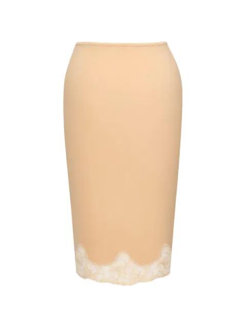 lace-detail midi skirt by SAINT LAURENT