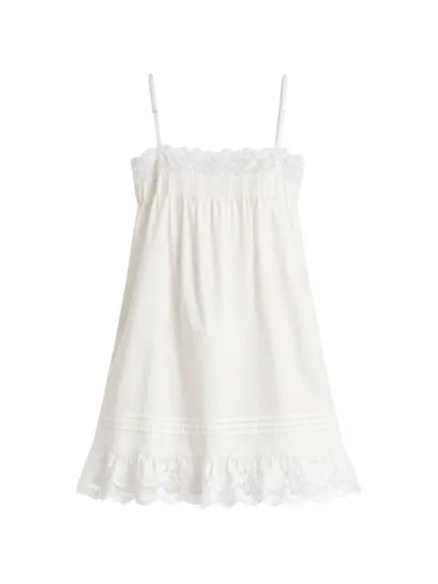 lace-trim pleated mini dress by SAINT LAURENT