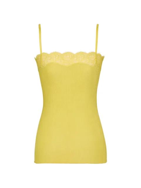 lace-trim square-neck tank top by SAINT LAURENT