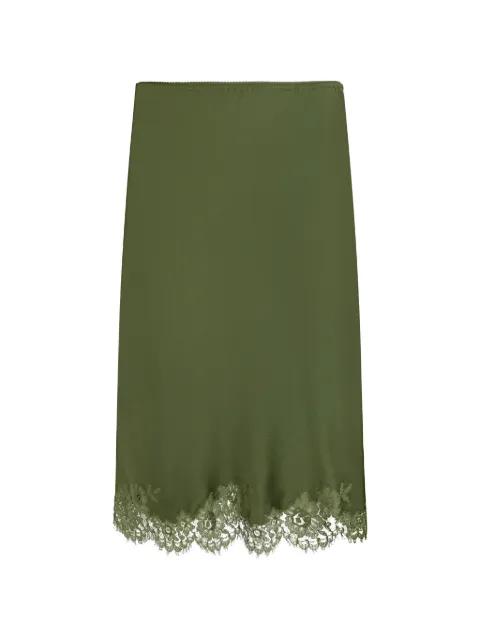 lace-trimmed midi skirt by SAINT LAURENT