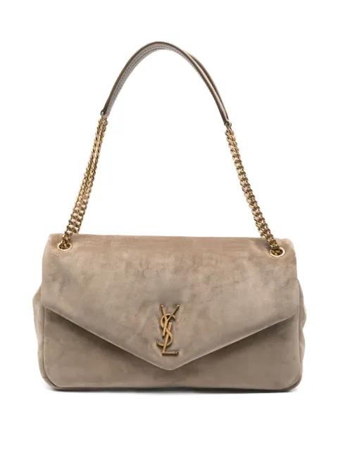 large Calypso logo-plaque suede shoulder bag by SAINT LAURENT