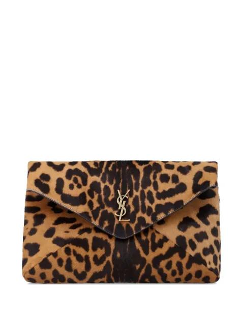 large Cassandre animal-print clutch bag by SAINT LAURENT