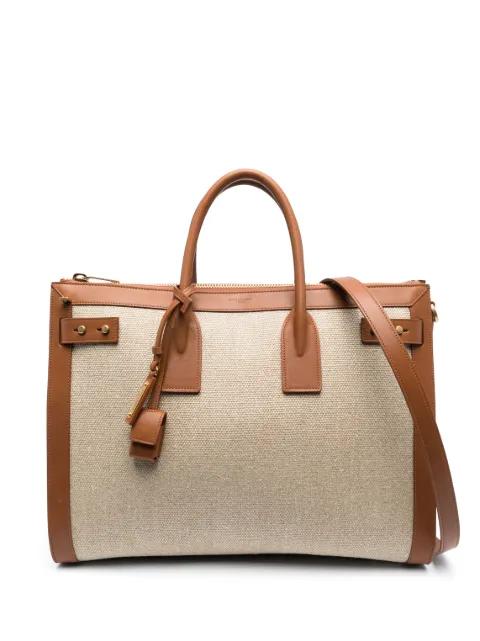 large Sac De Jour linen tote bag by SAINT LAURENT