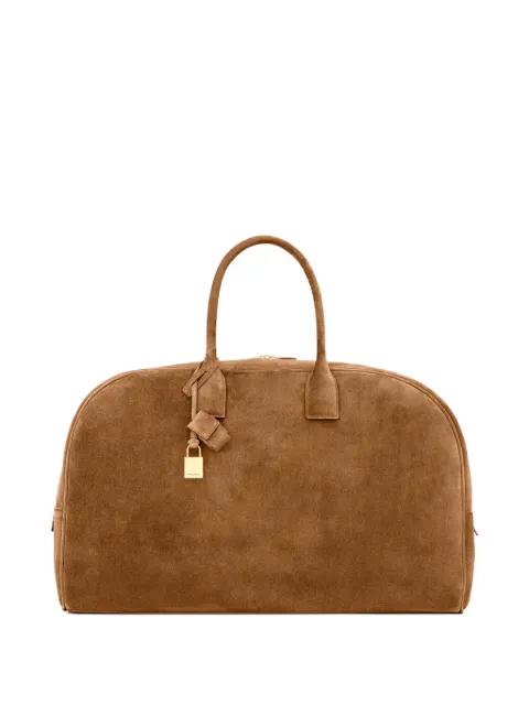 large suede bowling duffle bag by SAINT LAURENT