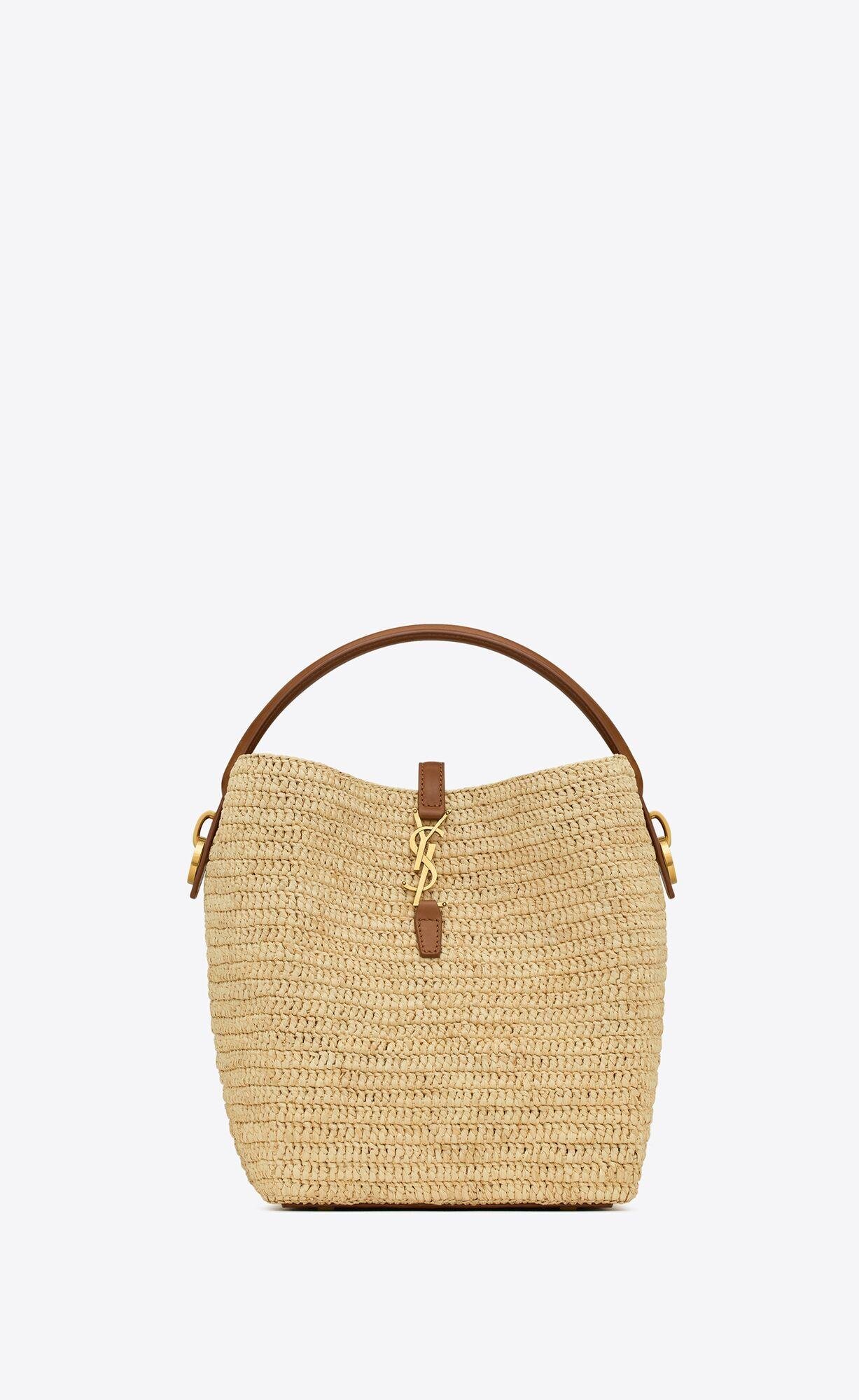 le 37 in woven raffia and vegetable-tanned leather by SAINT LAURENT