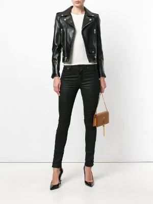 leather biker jacket by SAINT LAURENT