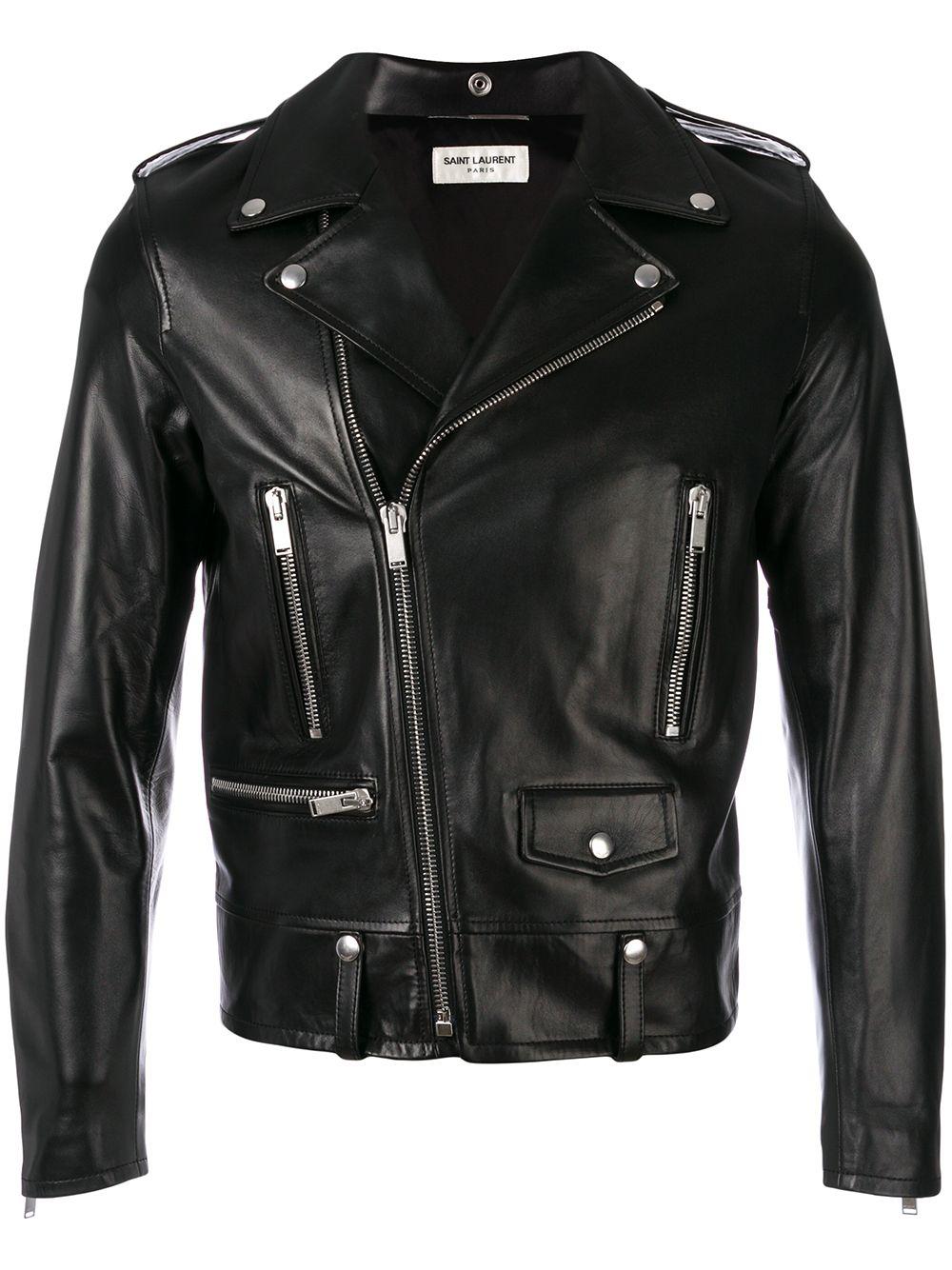 leather biker jacket by SAINT LAURENT