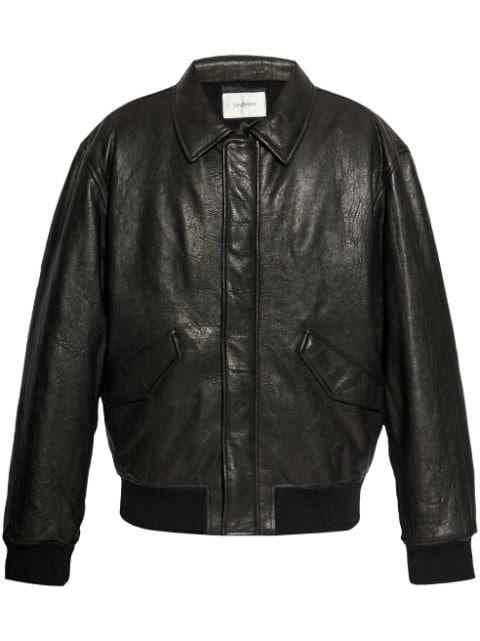 leather bomber jacket by SAINT LAURENT